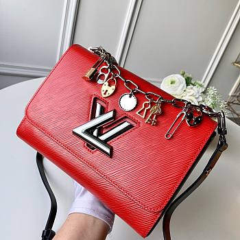LV Love Lock Charms Twist MM in Epi Leather Red | M52894 