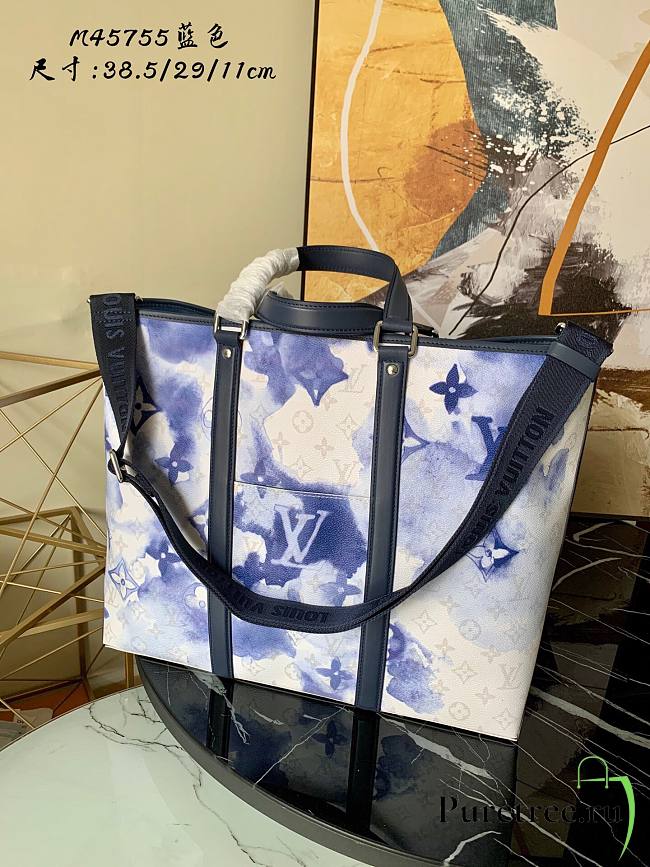 LV New Tote GM Monogram Watercolor Multico blue canvas | M45754 - 1