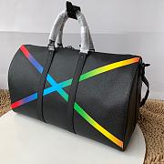 Louis Vuitton Keepall Bandouliere 50 Black Taiga Rainbow | M30345 - 4