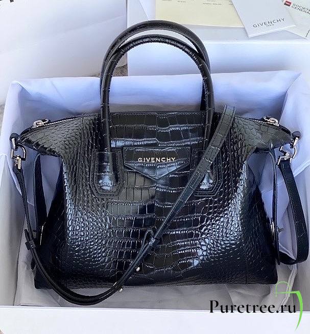 Givency Medium Antigona Soft Bag In Crocodile effect Leather | BB50F2B11E - 1