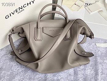 Givency Medium Antigona Soft Bag In Gray Leather | BB50F2B11E