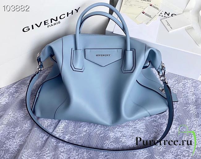 Givency Medium Antigona Soft Bag In Blue Leather | BB50F2B11E - 1