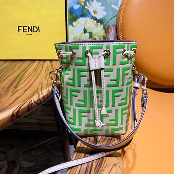 Fendi Mon Tresor mini Zucca-print tote bag bucket bag green | 8BS027