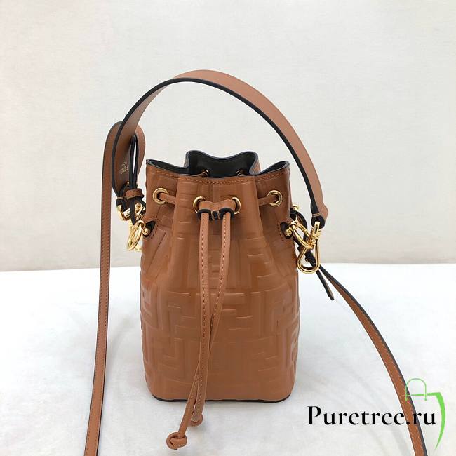 Fendi Mon Tresor mini Zucca-print tote bag bucket bag brown | 8BS010 - 1