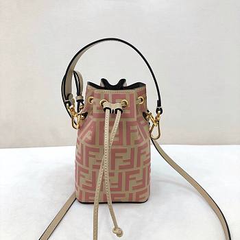 Fendi Mon Tresor mini print tote bag bucket bag pink | 8BS010