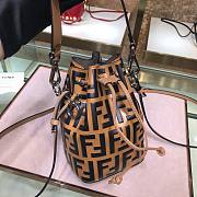 Fendi Mon Tresor mini print tote bag bucket bag light brown | 8BS010 - 5