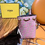 Fendi Mon Tresor mini print tote bag bucket bag light pink | 8BS010 - 4