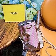 Fendi Mon Tresor mini print tote bag bucket bag light pink | 8BS010 - 3
