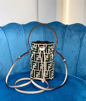 Fendi Mon Tresor mini print tote bag bucket bag deep green | 8BS010