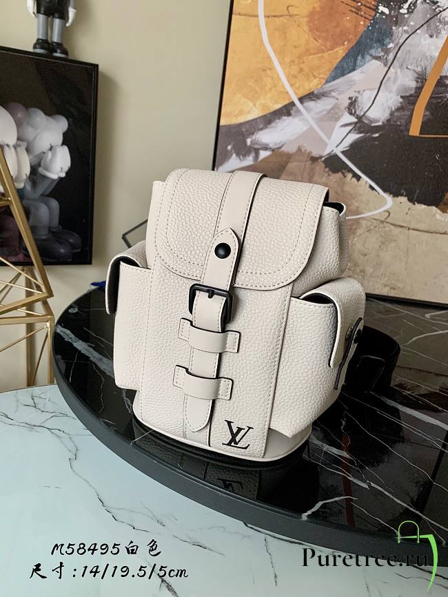 LV Christopher XS Taurillon Leather in White Bag | M58495 - 1
