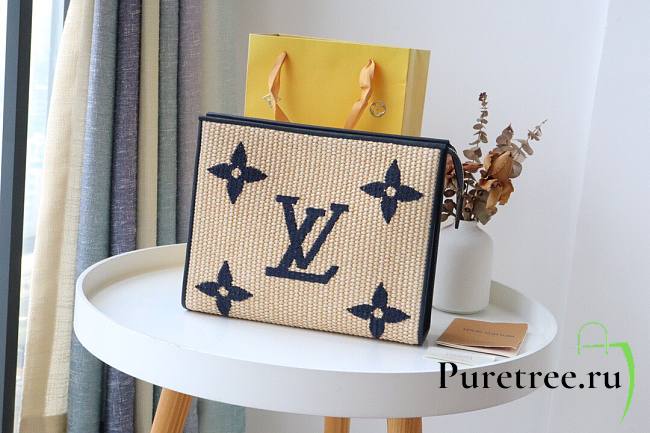 LV Toiletry Pouch 26 Monogram Raffia Tan | M80351 - 1