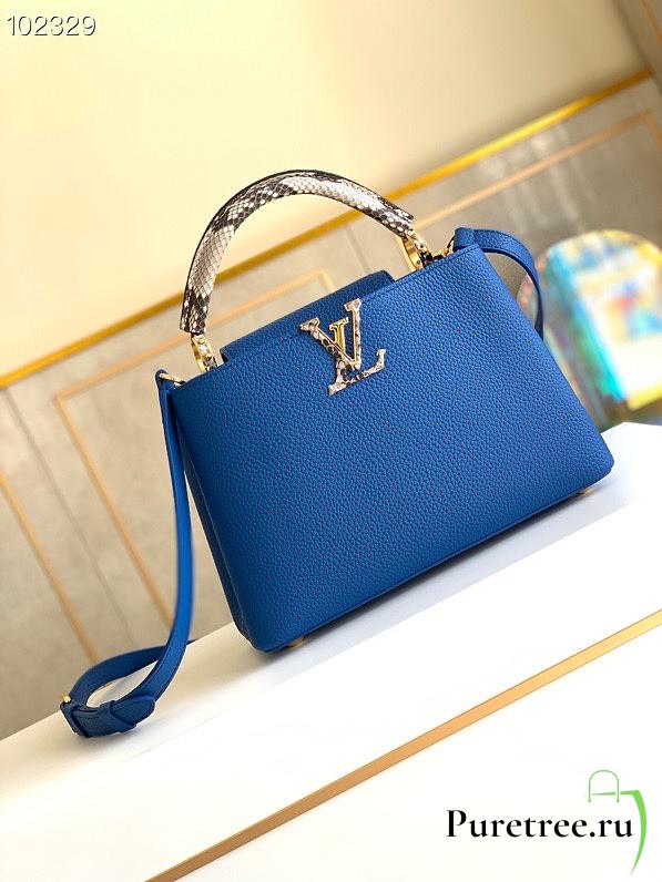LV Capucines BB Bag Leather Python Blue 27 cm | M97980 - 1