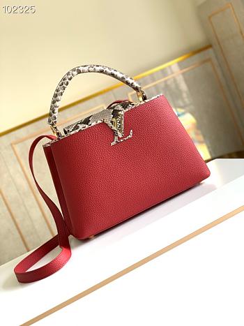 LV Capucines MM Bag Python Leather Red 31cm | M97980