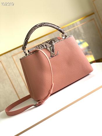 LV Capucines MM Bag Python Leather Pink 31cm | M97980