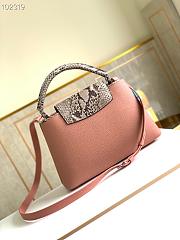 LV Capucines MM Bag Python Leather Pink 31cm | M97980 - 4