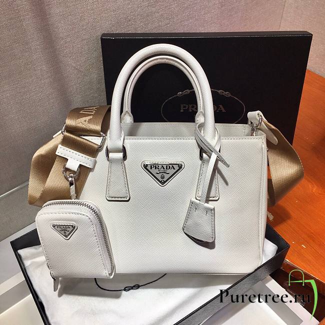 Prada Galleria Saffiano leather small bag - white | 1BA296 - 1