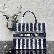 DIOR Book Tote Blue / White Embroidery 36cm - 1