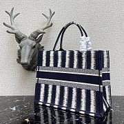 DIOR Book Tote Blue / White Embroidery 36cm - 3