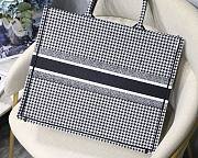 DIOR Book Tote Black and White Houndstooth Embroidery 41cm - 4