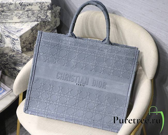 DIOR Book Tote Blur Cannage Embroidery 41cm - 1