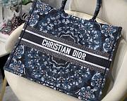 Dior book tote blue storm embroided 41cm - 4