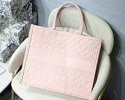 DIOR Book Tote Pink Cannage Embroidery 41cm - 3