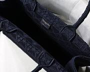 DIOR Book Tote Dark Blue Cannage Embroidery 41cm - 5