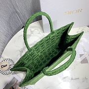 DIOR Book Tote Green Cannage Embroidery 41cm - 2