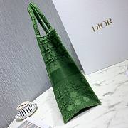DIOR Book Tote Green Cannage Embroidery 41cm - 3