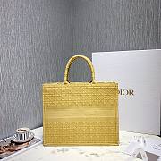 DIOR Book Tote Yellow Cannage Embroidery 41cm - 6