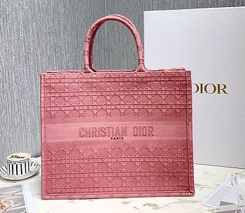 DIOR Book Tote Pinky Cannage Embroidery 41cm