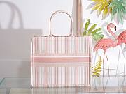 DIOR Book Tote Pink Check'n'Dior Embroidery 41cm - 6
