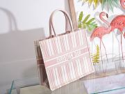 DIOR Book Tote Pink Check'n'Dior Embroidery 41cm - 4