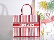 DIOR Book Tote Red Check'n'Dior Embroidery 41cm - 1