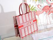 DIOR Book Tote Red Check'n'Dior Embroidery 41cm - 6