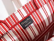 DIOR Book Tote Red Check'n'Dior Embroidery 41cm - 3