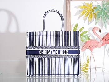 DIOR Book Tote Blue Check'n'Dior Embroidery 41cm