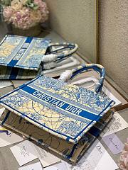 DIOR Book Tote Blue Dior Around the World Embroidery 36cm - 5