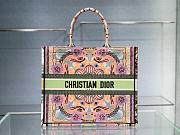 DIOR Book Tote Green Baloon Embroidery 41cm - 1