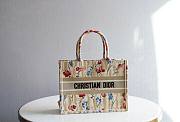 DIOR Book Tote Flower Embroidery 36cm - 1