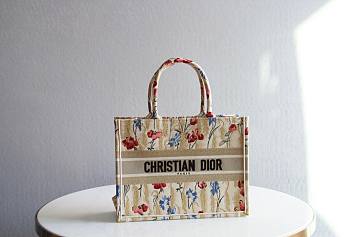 DIOR Book Tote Flower Embroidery 36cm