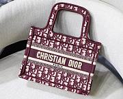 DIOR Book Tote Mini Embroidery Red - 1