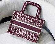 DIOR Book Tote Mini Embroidery Red - 4