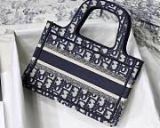 DIOR Book Tote Mini Embroidery Blue - 3