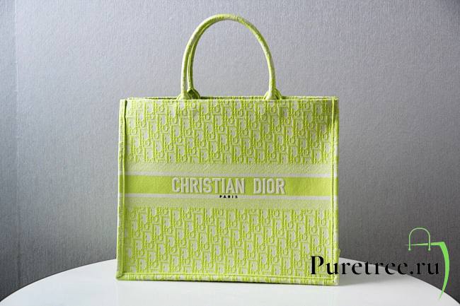 DIOR | Book Tote Yellow Oblique Embroidery - 41.5cm - 1