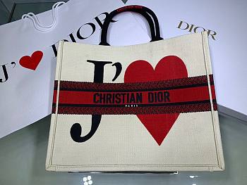 DIOR | Large Book Tote Heart Embroidery - 41.5cm