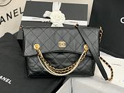 Chanel Quilted Calfskin Shopping Bag with Crystal Pearls Black 2020 | AS2213  - 1
