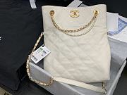 Chanel Quilted Calfskin Shopping Bag with Crystal Pearls White 2020 | AS2213 - 6