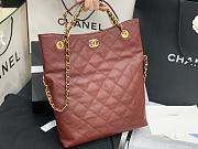Chanel Quilted Calfskin Shopping Bag with Crystal Pearls Red 2020 | AS2213 - 3