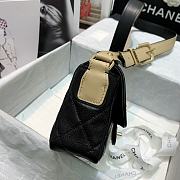 Chanel Quilted Grained Calfskin Flap Bag with Belt Strap Black | AS2273 - 4